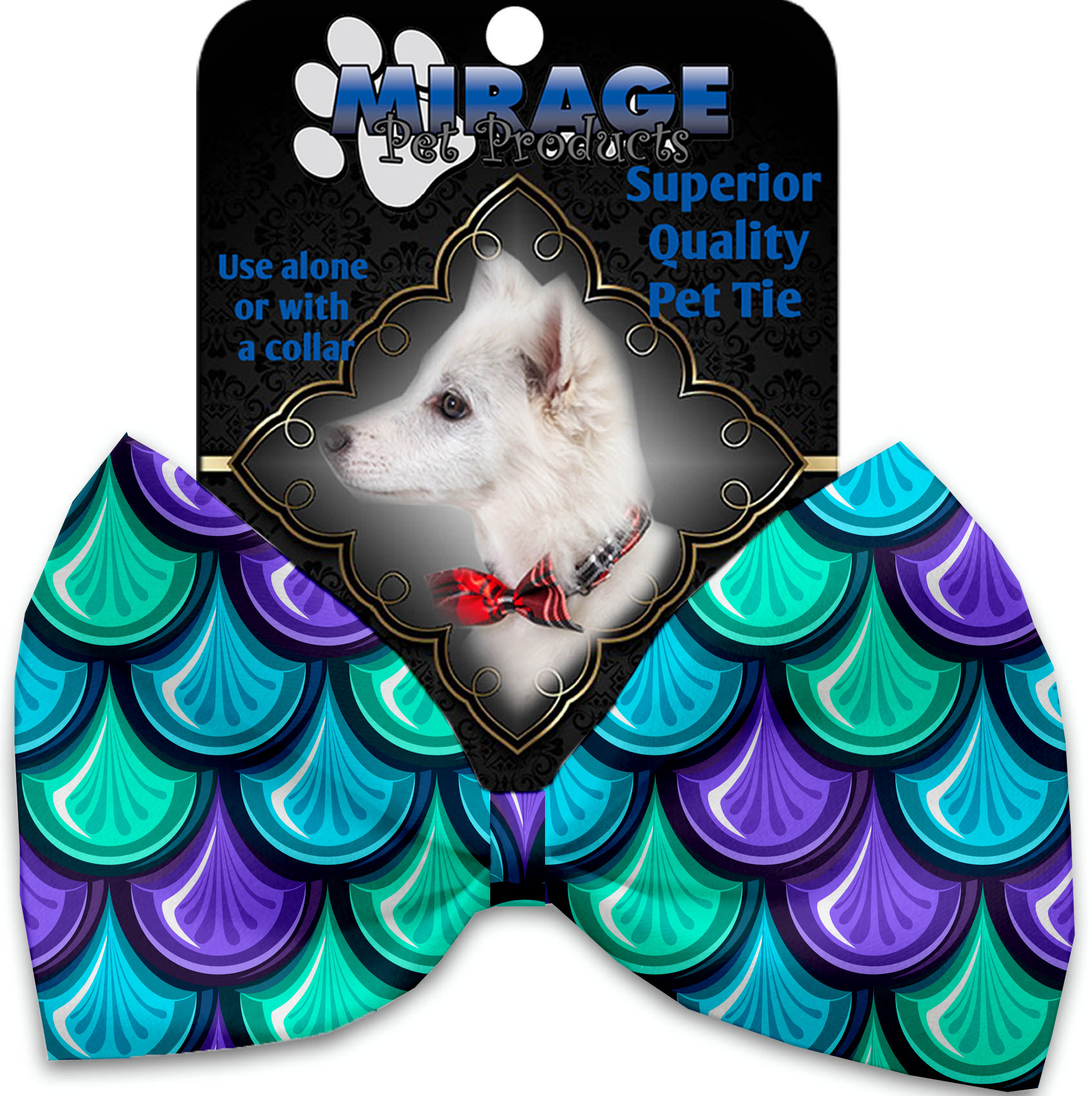Mermaid Scales Pet Bow Tie Collar Accessory with Velcro